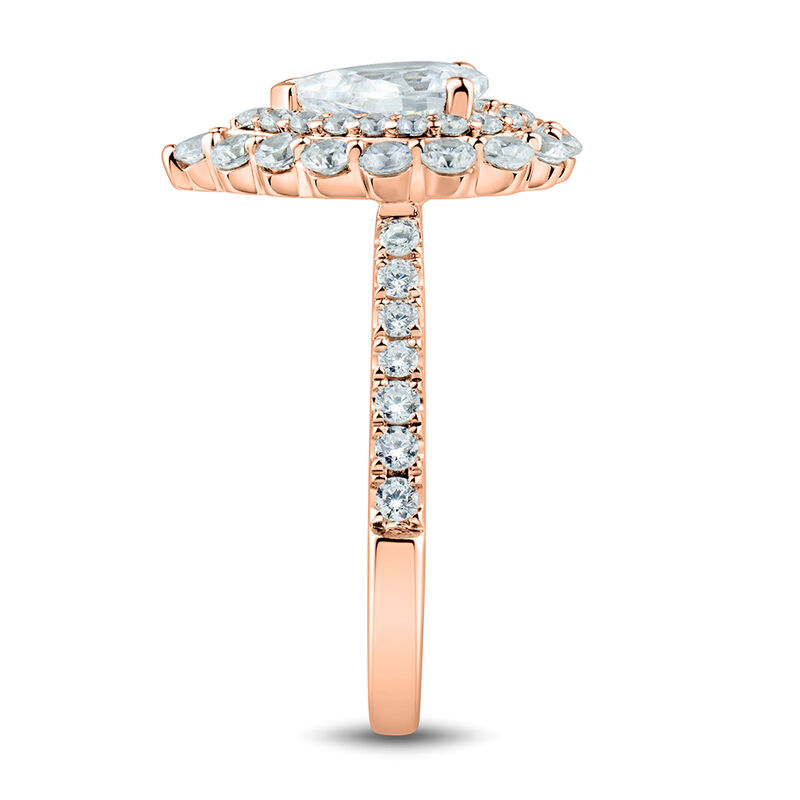 Lab Grown Diamond Pear-Shaped Engagement Ring with Halo in 14k Rose Gold &#40;2 ct. tw.&#41;