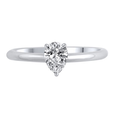 Lab Grown Diamond Pear-Shaped Solitaire Engagement Ring in 14k white gold (1 ct.)