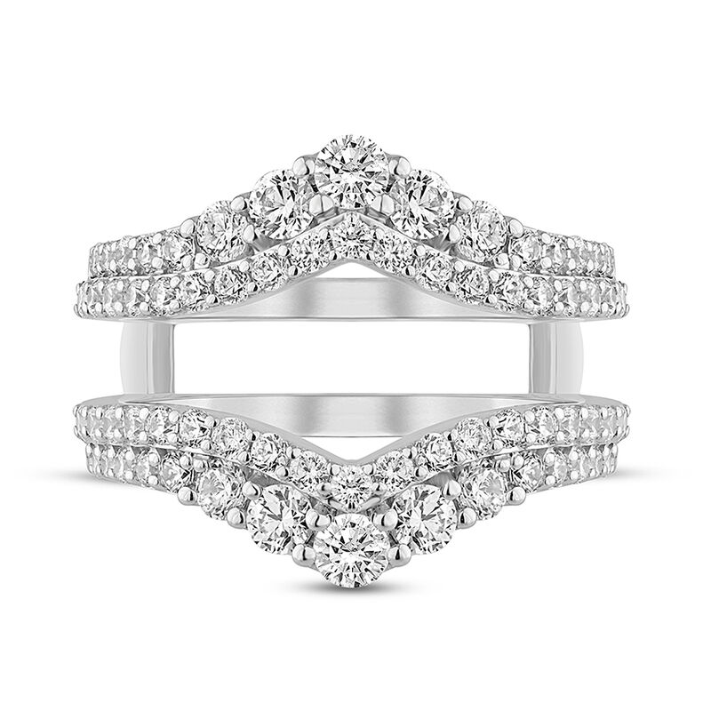14k White Gold Plated Silver Round Lab Created Diamond Guard Ring Enhancer  Women - Tony's Restaurant in Alton, IL