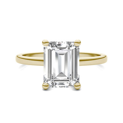Lab-Created Moissanite Solitaire Engagement Ring in 14K Yellow Gold (2-1/2 ct. tw.)