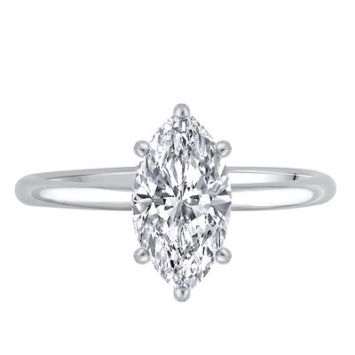 Lab Grown Diamond Marquise Engagement Ring Solitaire in 14K White Gold (1 ct.)