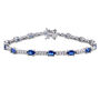 Sapphire Bracelet with Blue &amp; White Lab Created Sapphires in Sterling Silver