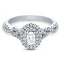 1 ct. tw. Diamond Halo Oval Engagement Ring in 14K White Gold
