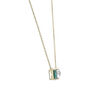 Lab-Created Emerald and Lab-Created White Sapphire Two-Stone Necklace in Vermeil
