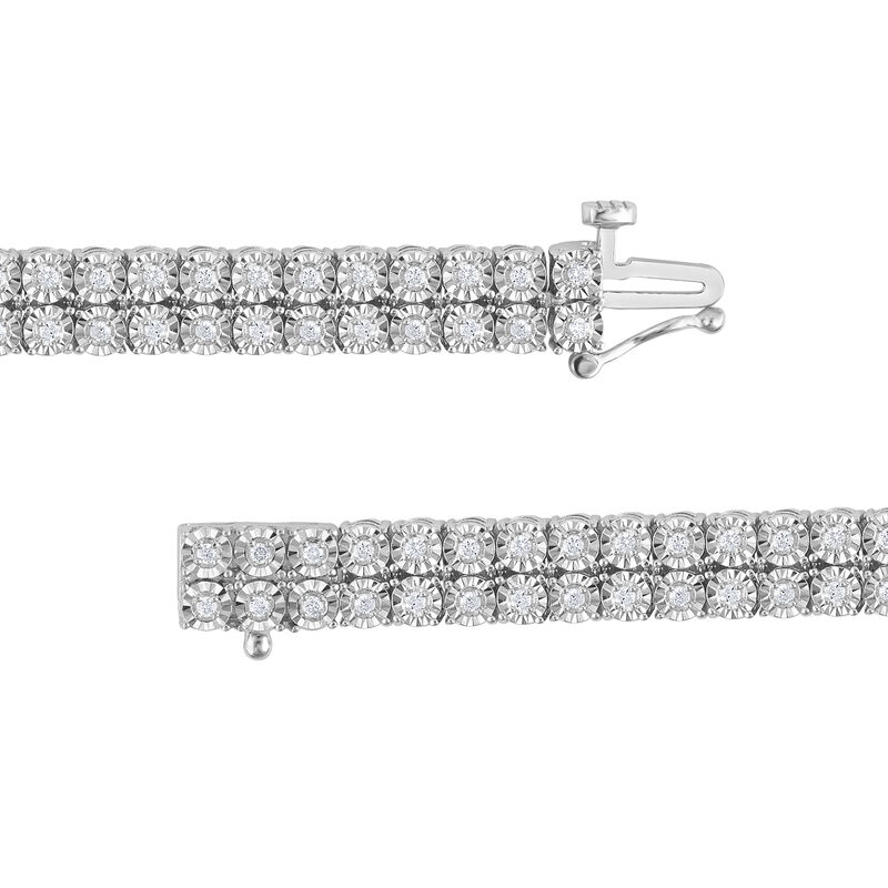 Diamond Two-Row Tennis Bracelet in Sterling Silver, 8.25&quot; &#40;1 ct. tw.&#41;