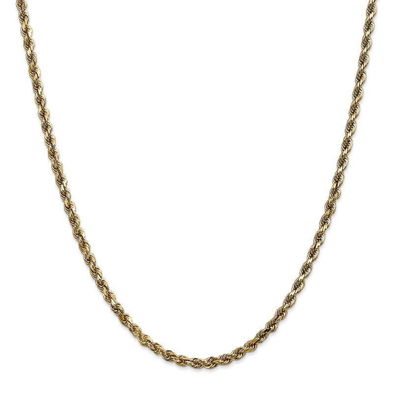 Diamond Cut Rope Chain in 14K Yellow Gold, 30&quot;