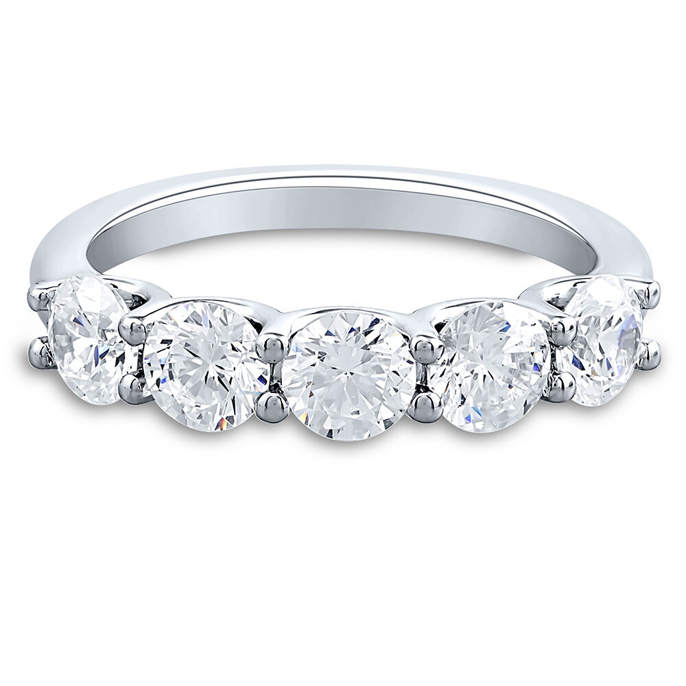Lab Grown Diamond Five-Stone Anniversary Band in 14K White Gold (2 ct. tw.)