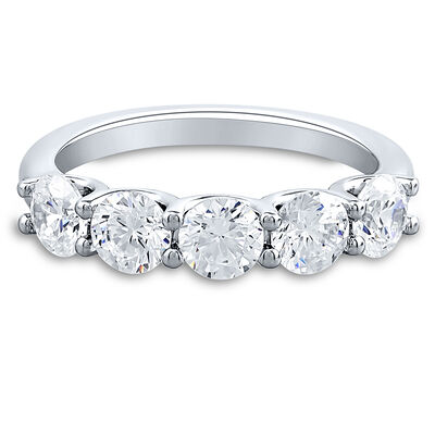 Lab Grown Diamond Five-Stone Anniversary Band in 14K White Gold (2 ct. tw.)
