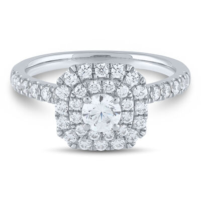 1 ct. tw. Diamond Double Halo Engagement Ring in 14K White Gold