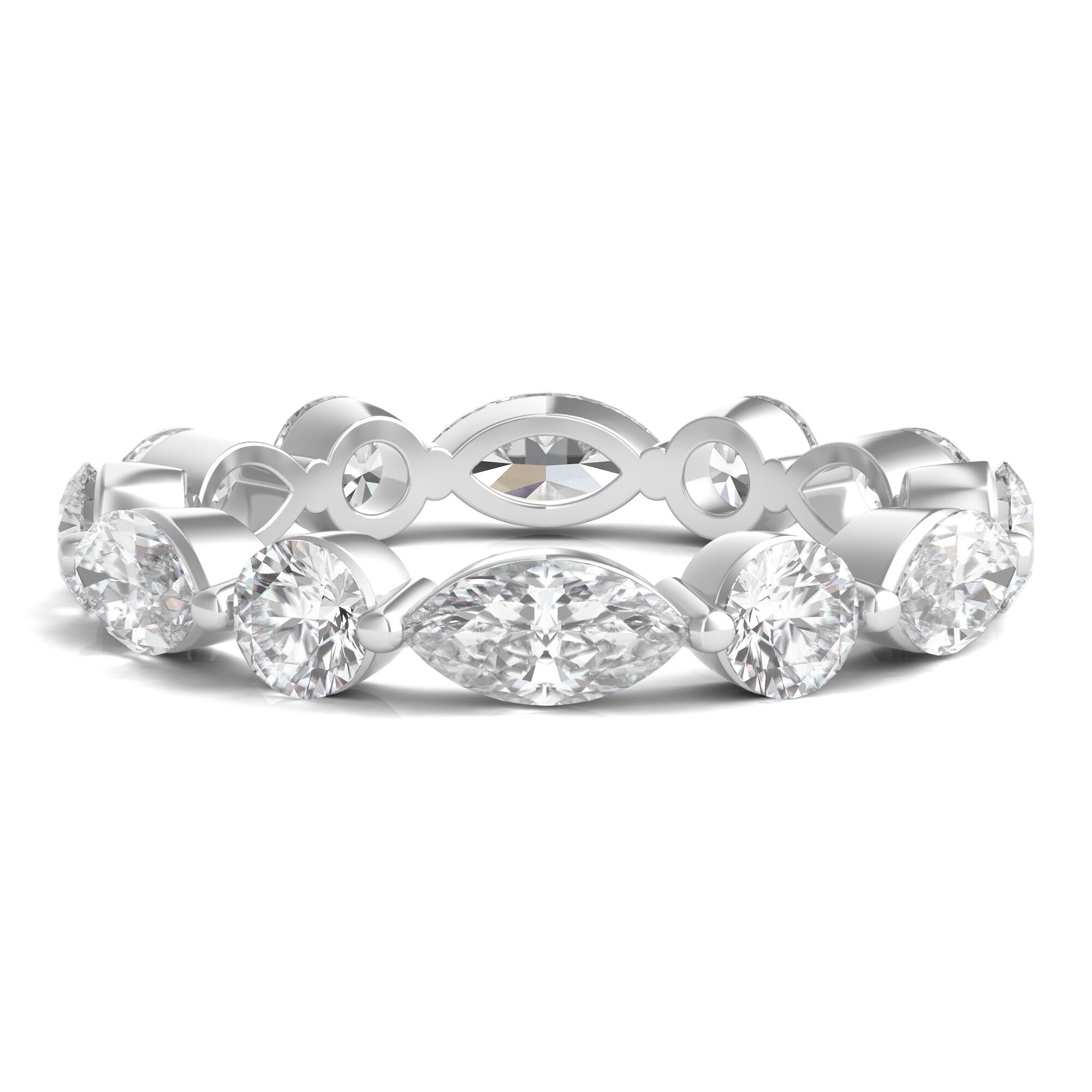 Luxury Marquise Diamond Eternity Band In White Gold