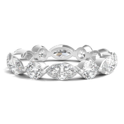 Round and Marquise-Cut Diamond Eternity Band in 14k Gold (3 ct. tw.)