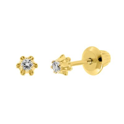 Children's Diamond Stud Earrings in 14K Yellow Gold