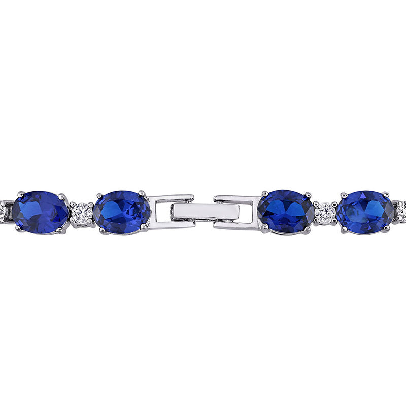 Lab Created Blue Sapphire Bracelet in Sterling Silver