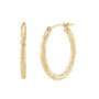 Tube Hoop Earrings with Diamond Cut in 14K Yellow Gold