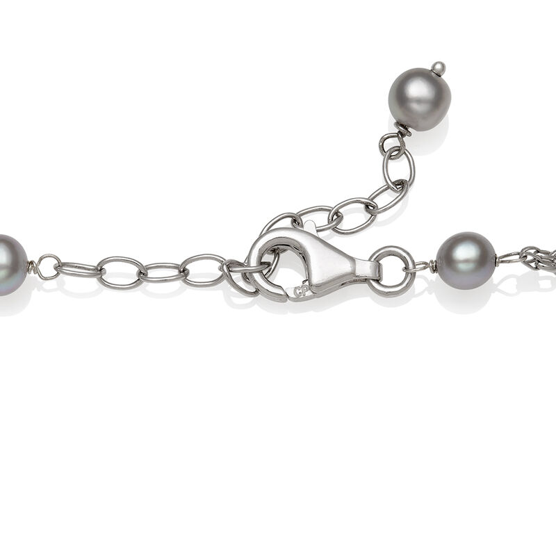 Freshwater Cultured Pearl &amp; Aquamarine Tin Cup Necklace