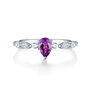 Amethyst &amp; Lab Created White Sapphire Ring in Sterling Silver