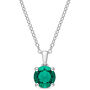 Lab-Created Emerald Solitaire Pendant in Sterling Silver