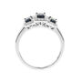 Blue Sapphire &amp; Diamond Ring with Three-Stone Setting in 10K White Gold &#40;1/5 ct. tw.&#41;