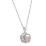Pink Freshwater Cultured Pearl &amp; Diamond Accent Pendant in Sterling Silver