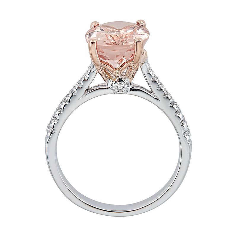 Morganite &amp;amp; 1/5 ct. tw. Diamond Engagement Ring in 14K White &amp;amp; Rose Gold