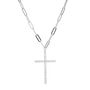 Cross Necklace with Paperclip Chain in Sterling Silver