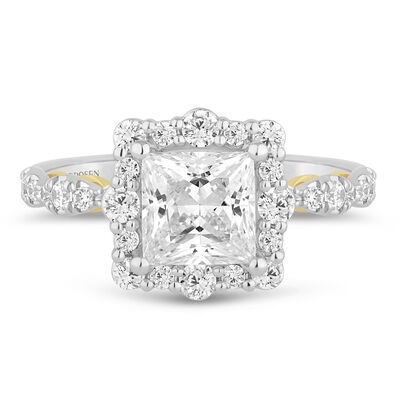 Lab Grown Diamond Princess-Cut Halo Engagement Ring in 14K Gold (2 3/4 ct. tw.)