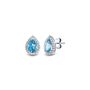 Blue Topaz &amp; Lab Created White Sapphire Earrings in Sterling Silver
