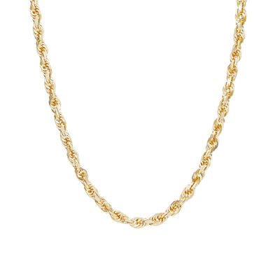 Glitter Rope Chain in 10K Yellow Gold, 6mm, 30