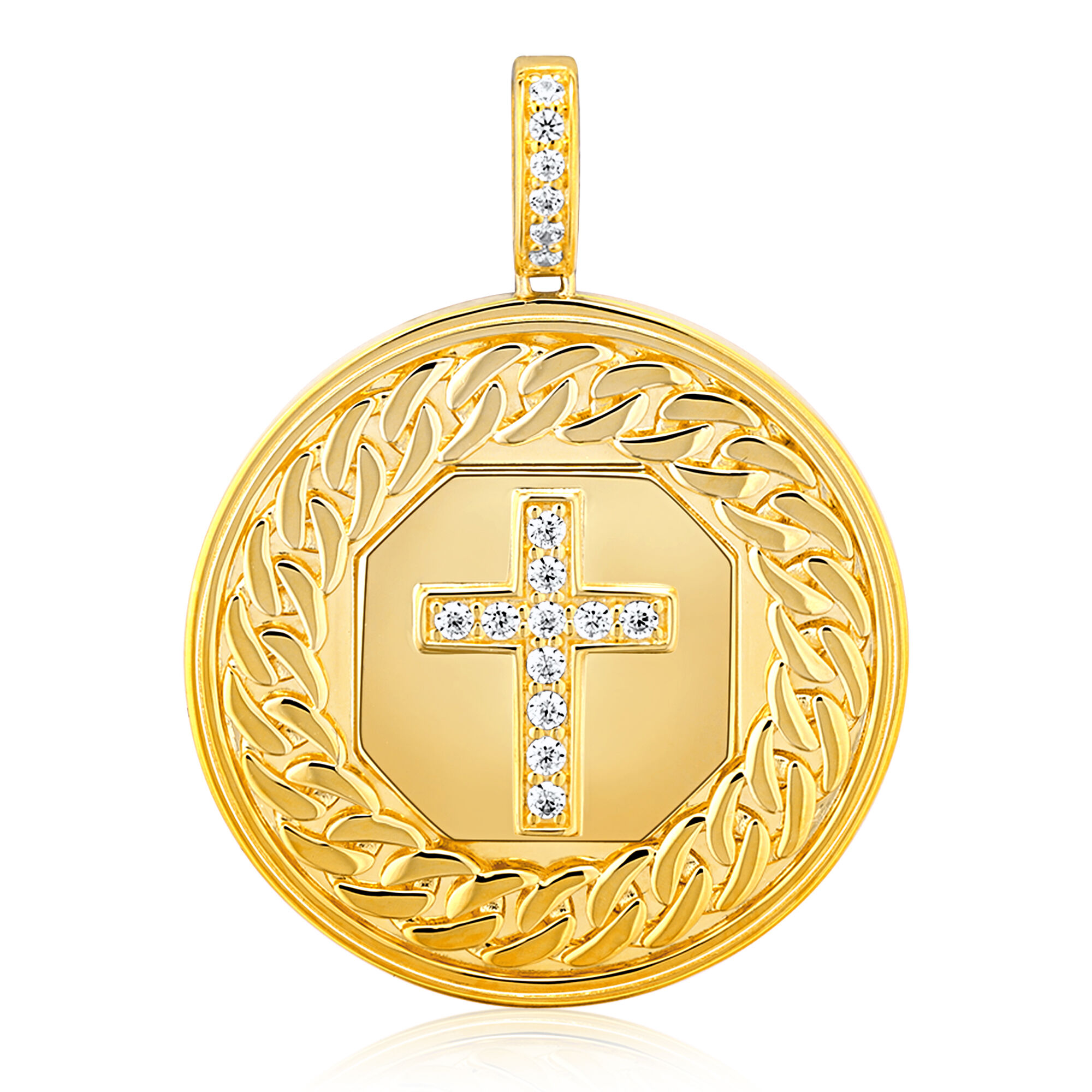 Diamond Wing & Cross Charm Pendant | Sterling Silver & 10K Yellow Gold |  Size 16 mm | Helzberg Diamonds | Helzberg diamonds, Silver, Cross charms