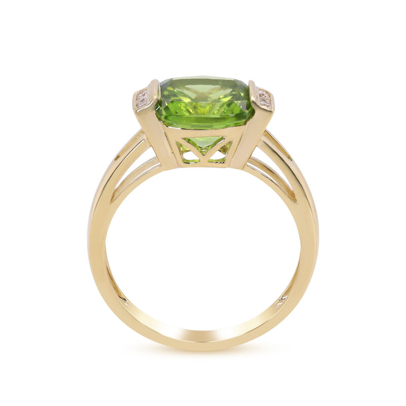 Peridot and Diamond Accent Ring in 10K Yellow Gold
