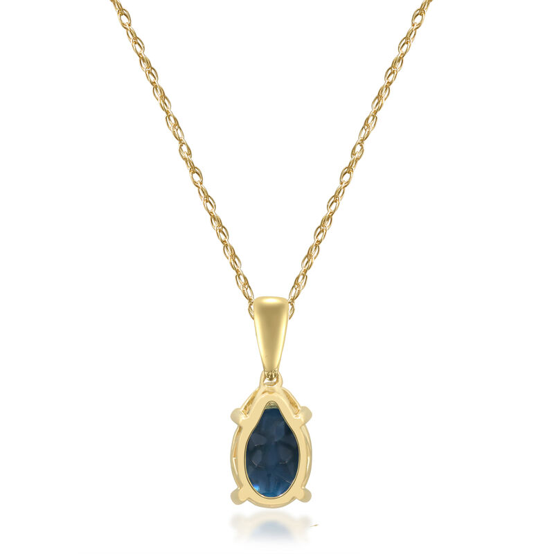 London Blue Topaz and Diamond Accent Necklace in 10K Yellow Gold