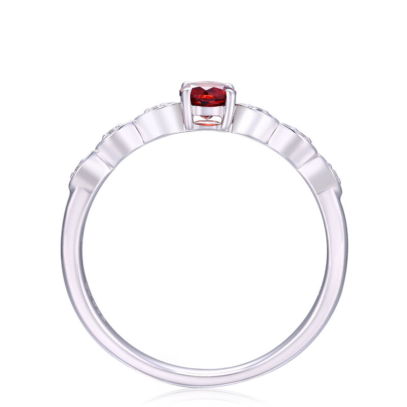 Garnet and Lab-Created White Sapphire Ring in Sterling Silver