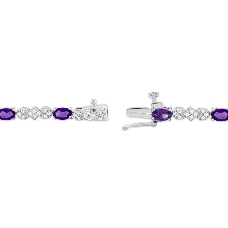 Amethyst and Lab-Created White Sapphire Bracelet in Sterling Silver 