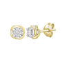 Diamond Cluster Stud Earrings with Illusion Settings in 10K Yellow Gold &#40;1/4 ct. tw.&#41;