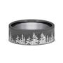 Men&rsquo;s Wedding Band with Tree Pattern in Black Tantalum, 8mm