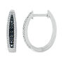 Oval Hoop Earring with Black &amp; White Diamonds in Sterling Silver &#40;1/2 ct. tw.&#41;