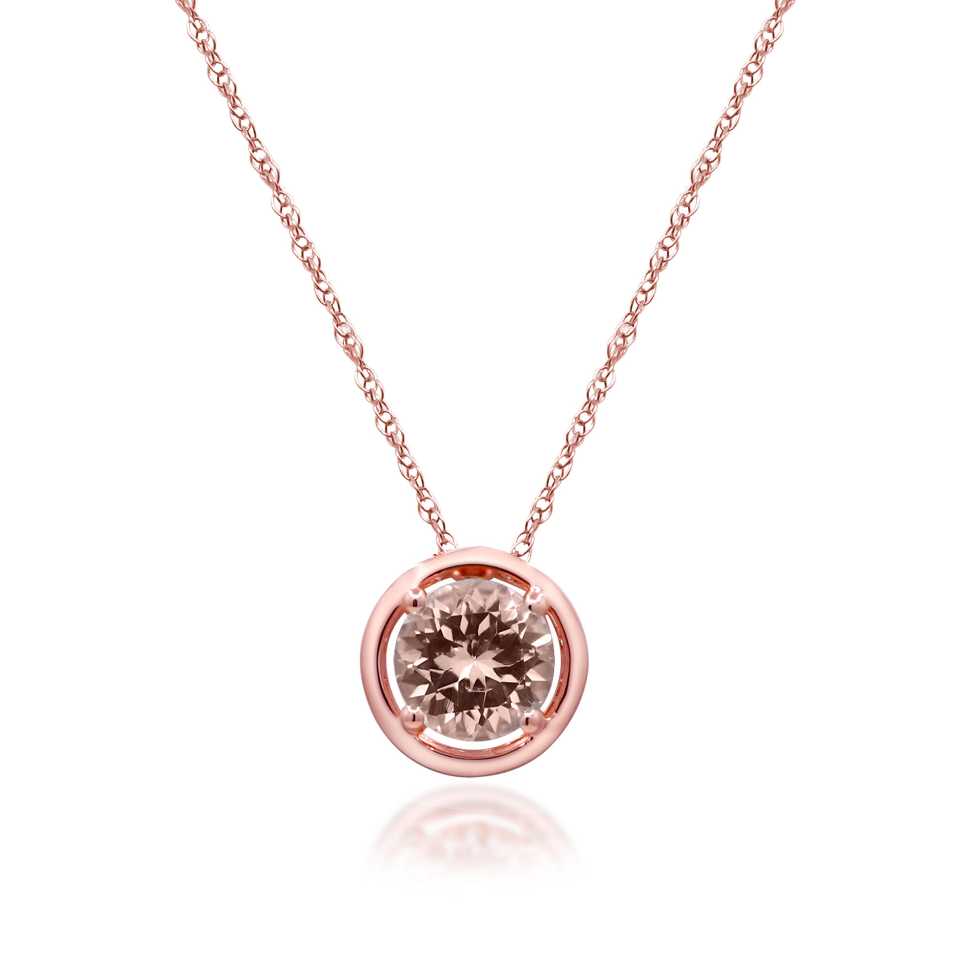 Devon Original Rose Gold Morganite Necklace 45810 - Devon Fine Jewelry