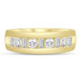 Men&#39;s Channel-Set Baguette and Round Diamond Band in 10K Gold &#40;1 ct. tw.&#41;