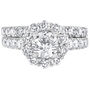 Lab Grown Diamond Round Halo Bridal Set in 14K White Gold &#40;3 ct. tw.&#41;