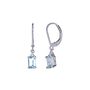 Aquamarine &amp; Diamond Drop Earrings in 14K White Gold