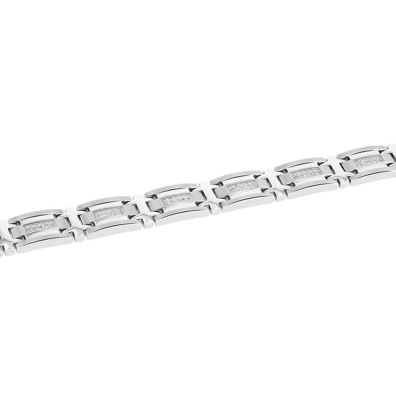 Men&#39;s 1/2 ct. tw. Diamond Bracelet in Stainless Steel