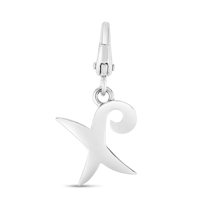 Letter X Charm in Sterling Silver