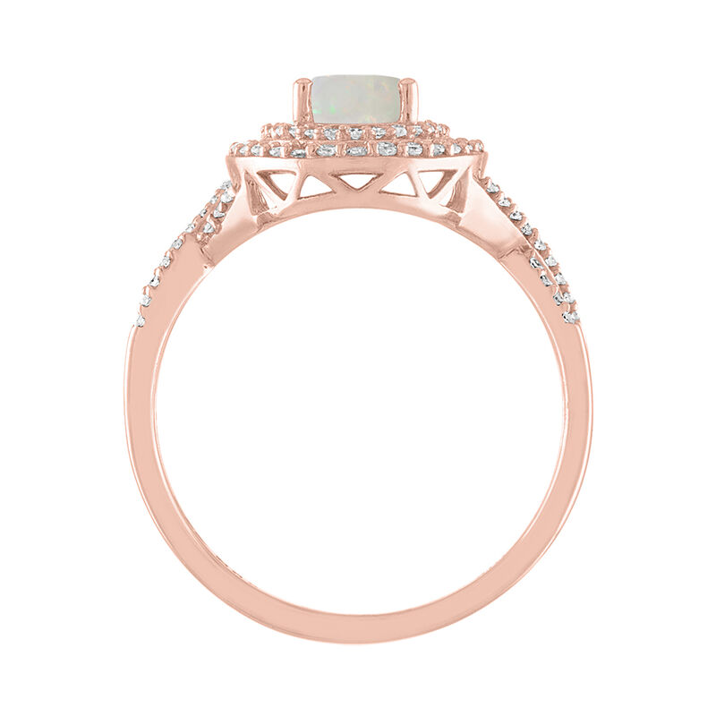 Opal &amp; 1/3 ct. tw. Diamond Ring in 10K Rose Gold