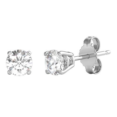 Diamond Round Solitaire Stud Earrings in 14K White Gold (1/2 ct. tw.)