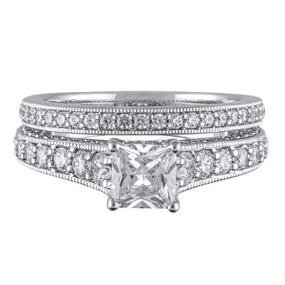 Lab Grown Diamond Princess-Cut Bridal Set in 14K White Gold (2 1/2 ct. tw.)