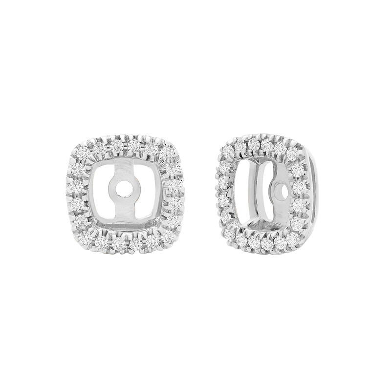 Cushion-Shaped Diamond Earring Jackets in 10K White Gold &#40;1/10 ct. tw.&#41;