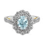 Zac Posen Aquamarine &amp; 5/8 ct. tw. Diamond Engagement Ring in 14K White &amp; Yellow Gold
