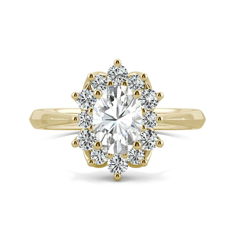 Moissanite Oval Ring in 14K Yellow Gold