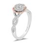 Enchanted Disney Belle Diamond Engagement Ring in 14K White &amp; Rose Gold &#40;1/2 ct. tw.&#41;
