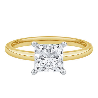 Diamond Princess Cut Solitaire Engagement Ring in 14K Gold (1 ct.)